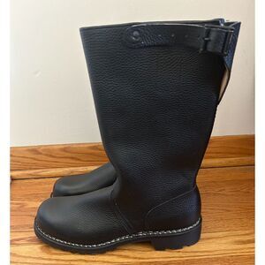 Vintage 90s German Marines Leather Engineer Boots Lug Soles, Sz. 270 US 9 Men's